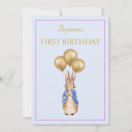 クラシックラビットの1歳の誕生日 招待状