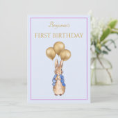クラシックラビットの1歳の誕生日 招待状 (スタンド正面)
