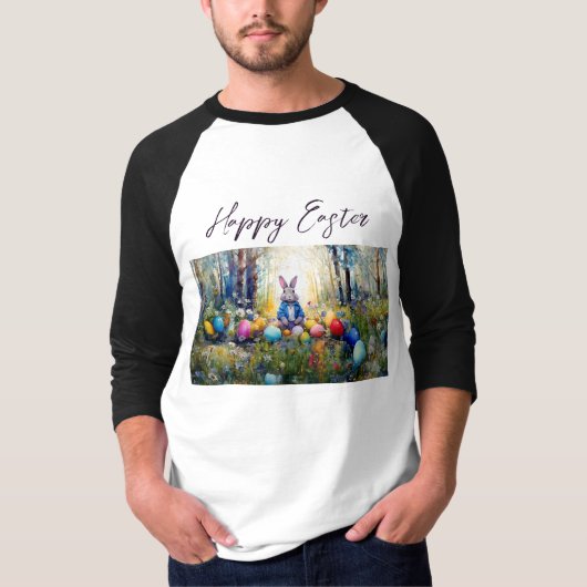 クラシックラビット イースターバニー イースターエッグ Tシャツ (正面)