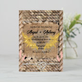 クラシックラフ結婚ロープ 箔招待状 (立ち正面)