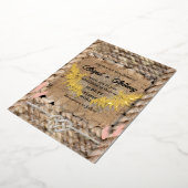 クラシックラフ結婚ロープ 箔招待状 (回転した状態)