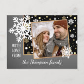 クラシックラブホリデーモダンシーズンズグリーティング ポストカード (正面)