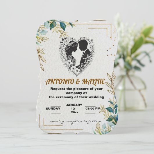 クラシックラブ結婚式招待状 (スタンド正面)