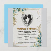 クラシックラブ結婚式招待状 招待状 (正面/裏面)