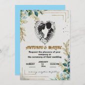 クラシックラブ結婚式招待状 招待状 (正面/裏面)