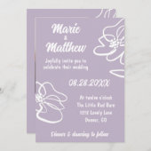 クラシックラベンダーフローラ結婚式招待状 招待状 (正面/裏面)