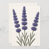 クラシックラベンダーボタニカルアートデザイン シーズンカード (正面/裏面)