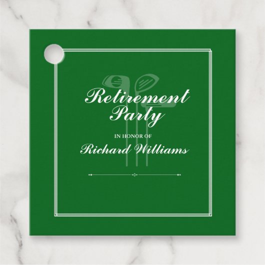 クラシックリタイアゴルフクラブテーマグリーンホワイト フェイバータグ (正面)