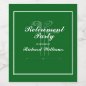 クラシックリタイアゴルフクラブテーマグリーンホワイト ワインラベル (シングルラベル)