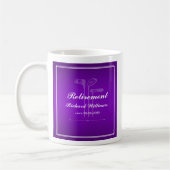 クラシックリタイアゴルフテーマパープルホワイト コーヒーマグカップ (左)