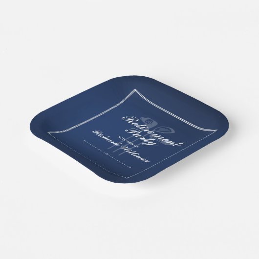 クラシックリタイアゴルフテーマブルーホワイト ペーパープレート (傾斜あり)