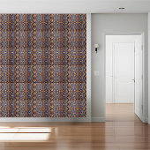 クラシックリッチブルーと金ゴールドギリシャ鍵パターンタイル タイル