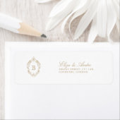 クラシックリュックス金ゴールドモノグラム差出人住所ラベル ラベル (インサイチュ)