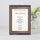 クラシックリーガルパープルブラック金ゴールド層結婚の 招待状 (スタンド正面)