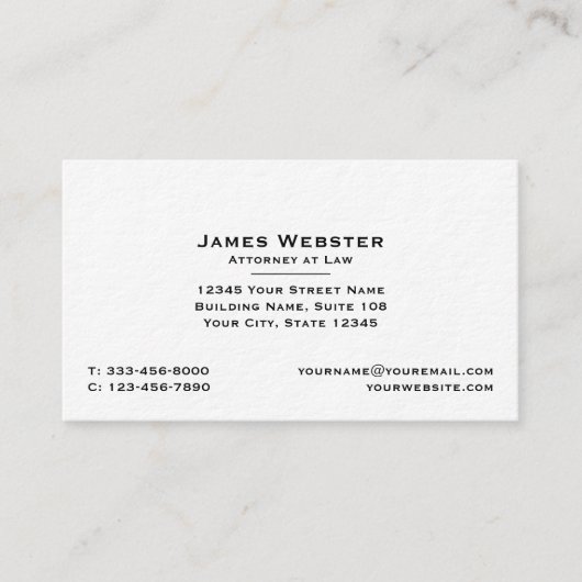 クラシックリーガル&プロフェッショナル弁護士ブラック 名刺 (正面)