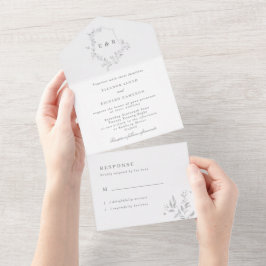 クラシックリーグモノグラム結婚クレスト オールインワン招待状