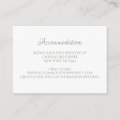 クラシックリージェンシーグリーンカメオ結婚の宿泊 エンクロージャーカード (正面)