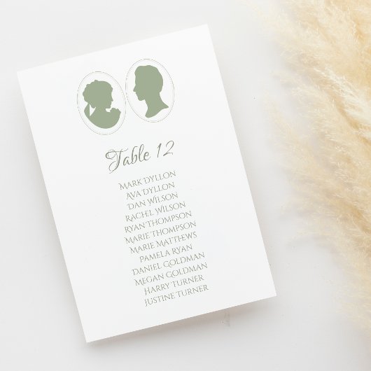 クラシックリージェンシーグリーンカメオ結婚ズ テーブルナンバー