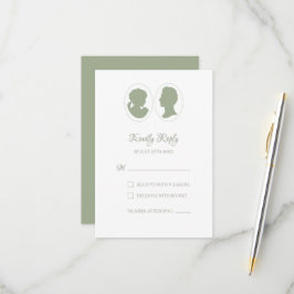 クラシックリージェンシーグリーンカメオ結婚ズ 出欠カード