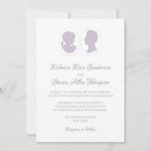 クラシックリージェンシーパープルカメオ結婚ズ 招待状 (正面)