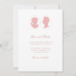 クラシックリージェンシーピンクカメオ結婚ズ サンキューカード