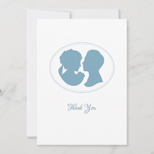 クラシックリージェンシーブルーカメオ結婚ズ サンキューカード (正面)