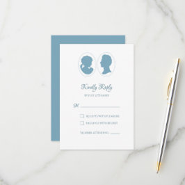 クラシックリージェンシーブルーカメオ結婚ズ 出欠カード