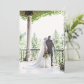 クラシックリージェンシー青カメオ結婚の写真 サンキューカード (スタンド正面)