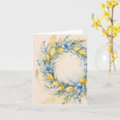 クラシックリースウクライナ国旗の色 カード (黄色い花)