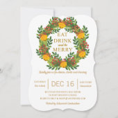 クラシックリースパーティークリスマスツリー 招待状 (正面)