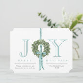 クラシックリースリボン水彩模様なし写真 シーズンカード (スタンド正面)