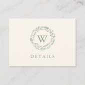 クラシックリース水の色の結婚詳細 エンクロージャーカード (正面)