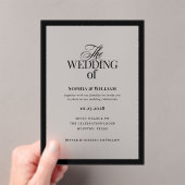 クラシックルクセ | エレガント黒のフレ結婚ーム アクリル招待状 (インサイチュ (ポータブル))