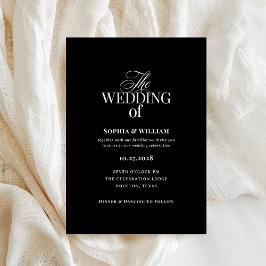 クラシックルクセ | エレガント黒結婚の 招待状