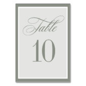 クラシックルクセ | サージエレガント・グリーン結婚ズ テーブルナンバー (裏面)