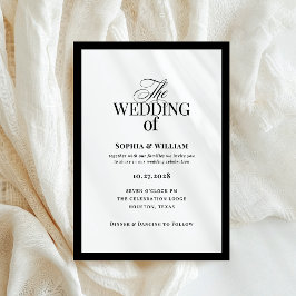 クラシックルクセ | 黒エレガント白結婚の 招待状