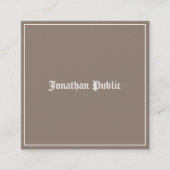 クラシックルックエレガントデザインプロフェッショナルノスタルジック スクエア名刺 (正面)