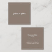 クラシックルックエレガントデザインプロフェッショナルノスタルジック スクエア名刺 (正面/裏面)