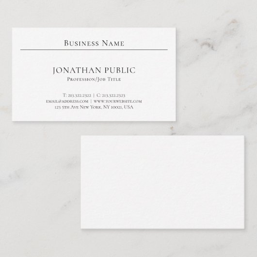 クラシックルッククリエイティブミニマリストプレーントレンディーカッコいい 名刺 (正面/裏面)