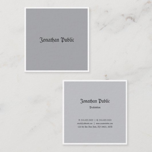クラシックルックプロフェッショナルミニマリストノスタルジック スクエア名刺 (正面/裏面)