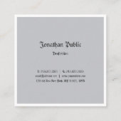 クラシックルックプロフェッショナルミニマリストノスタルジック スクエア名刺 (裏面)