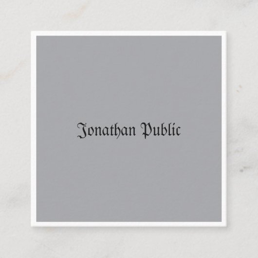 クラシックルックプロフェッショナルミニマリストノスタルジック スクエア名刺 (正面)