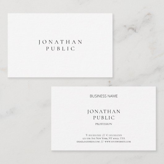 クラシックルックミニマエレガントテンプレートシンプル 名刺 (正面/裏面)