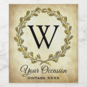 クラシックルックモノグラム任意大事な行事 ワインラベル (シングルラベル)