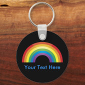 クラシックレインボーキーホルダー-カスタムパーソナライズされた キーホルダー (正面)