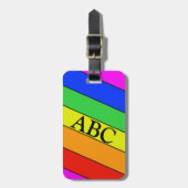 クラシックレインボーストライプのパターン ラゲッジタグ (正面縦)