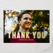 クラシックレジテートフラットフォイルグラードサンキューカード 箔招待状 (正面)