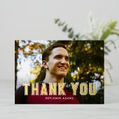 クラシックレジテートフラットフォイルグラードサンキューカード 箔招待状 (立ち正面)