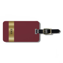 クラシックレッドと金ゴールドモノグラム荷物タグ