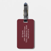 クラシックレッドと金ゴールドモノグラム荷物タグ ラゲッジタグ (裏面縦)